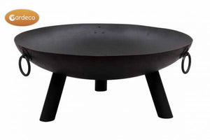 Dakota large steel fire pit - Glowing Flames