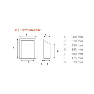 Glasson Coal Effect Gas Fire with Nickel Fret and Nickel Trim - Glowing Flame