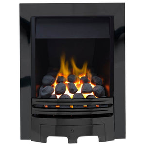 Glasson Coal Effect Gas Fire with Nickel Fret and Nickel Trim - Glowing Flame