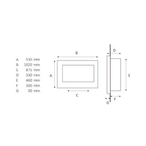 Sirocco Black Nickel Gas Fire with Slide Controls - Hole in the wall gas fire