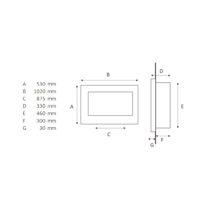 Sirocco Black Nickel Gas Fire with Slide Controls - Hole in the wall gas fire